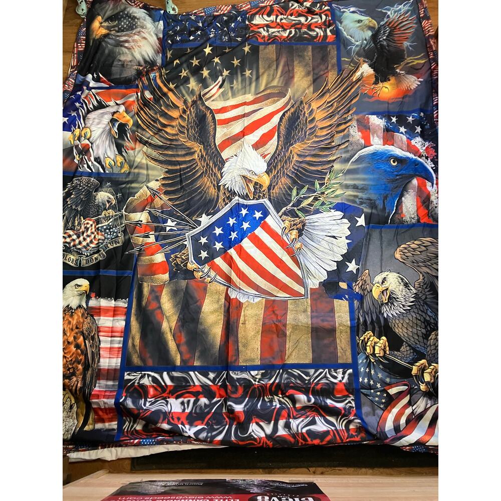 Patriotic American Eagle Duvet and Pillow Shams